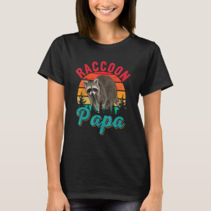Camiseta Vintage Retro Raccoon Papa Costume Raccoon Famil