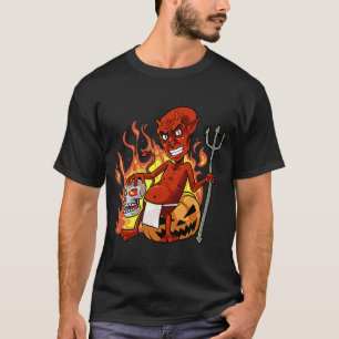 Camiseta Vintage Retro Red Devil Red Halloween