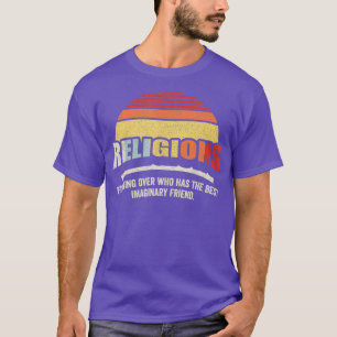 Camiseta Vintage Retro Religiões Sarcásticas Prof Para Ateu