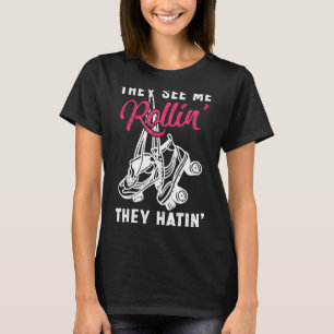 Camiseta Vintage Retro Roller Skates Que Me Veem Rolando