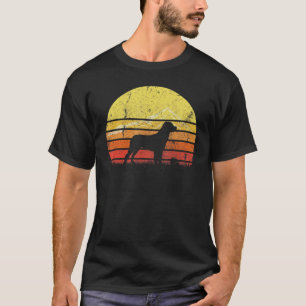 Camiseta Vintage Retro Rottweiler Cachorro Silhouette Sunse