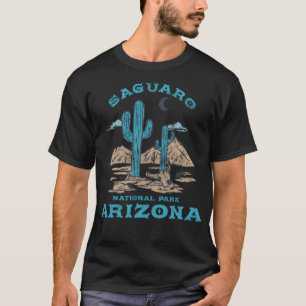 Camiseta Vintage Retro Saguaro Cactus Moon Arizona Nacional
