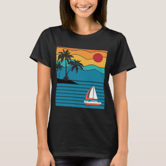 Camiseta Vintage Retro Sailboat 80s 70s Barco à vela