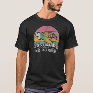 Camiseta Vintage Retro Sea Turtle Apenas Uma Garota Que Lov