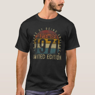 Camiseta Vintage Retro Setembro 1971 Limited Edition 50Th