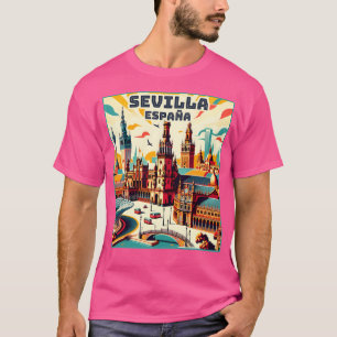 Camiseta Vintage Retro Sevillaseville Espaa Espanha Landmar