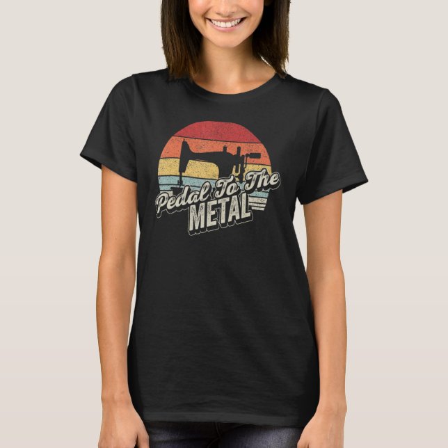 Camiseta Vintage Retro Sewing Machine Para Sew Seamstress (Frente)