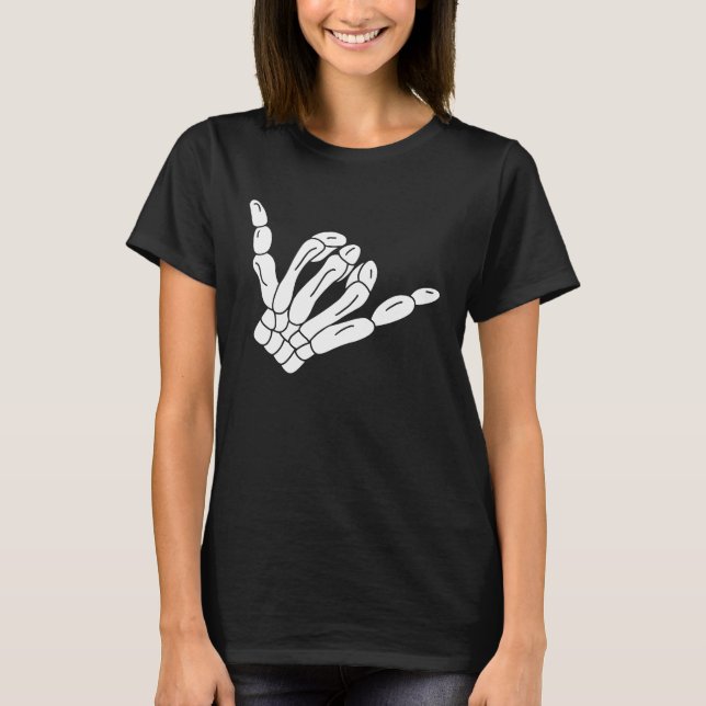 Camiseta Vintage Retro Shaka Skeleton Halloween Cos (Frente)