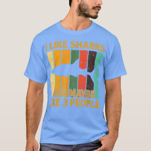 Camiseta Vintage Retro Shark Tee I Gosto De Tubarões E Talv