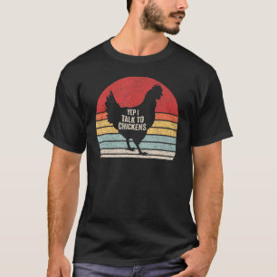 Camiseta Vintage Retro Sim, Eu Falo Com Galinhas Galinha Fo