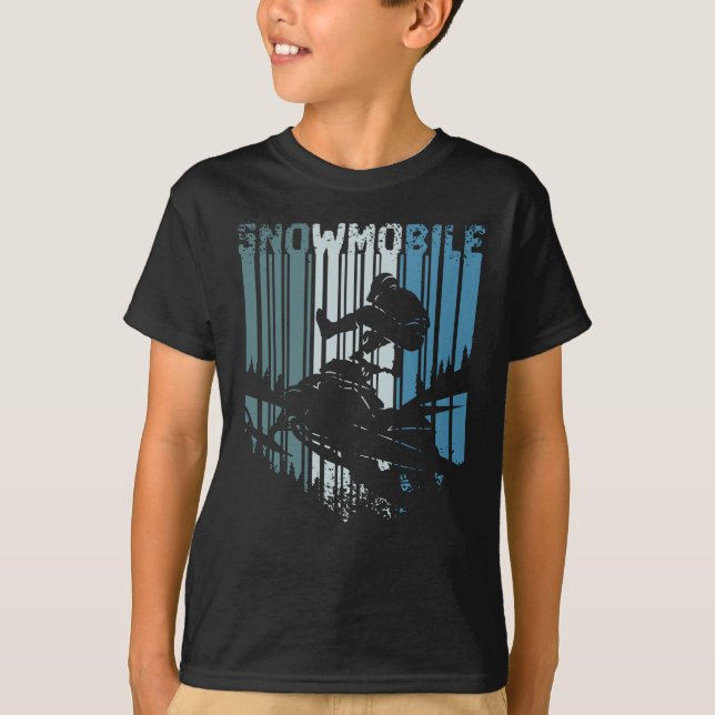 Camiseta Vintage Retro Snowmobile (Frente)