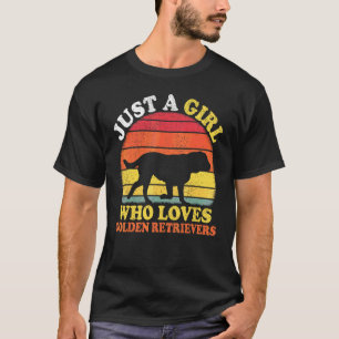 Camiseta Vintage Retro Só Uma Garota Que Ama Golden Retriev