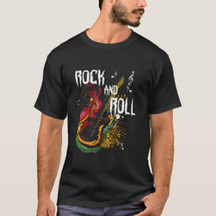 Camiseta Vintage Retro Style 80s Rock Roll Music Guitar