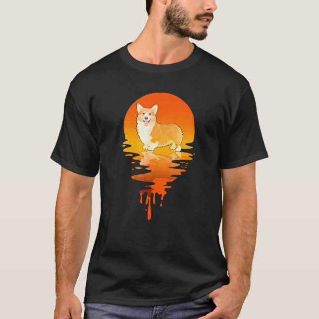 Camiseta Vintage Retro Style Corgi (Frente)