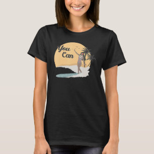 Camiseta Vintage Retro Style Palm Tree Sea Wave Summer Girl
