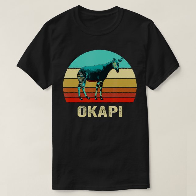 Camiseta Vintage Retro Style Sunset Okapi (Frente do Design)