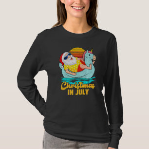 Camiseta Vintage Retro Summer Papais noeis Flamingo Christm