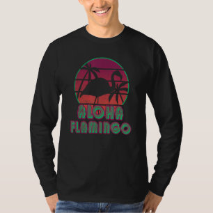 Camiseta Vintage Retro Sunset Aloha Flamingo Shirt Pink Pal