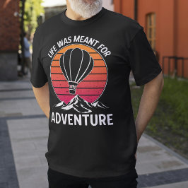 Camiseta Vintage Retro Sunset, Balão de Ar Quente