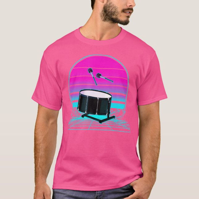 Camiseta Vintage Retro Sunset Bass Drag (Frente)