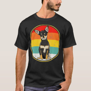 Camiseta Vintage Retro Sunset Black Chihuahua Dog