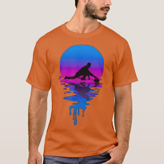 Camiseta Vintage Retro Sunset Curling (Frente)