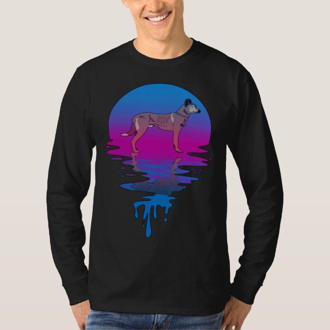 Camiseta Vintage Retro Sunset Dutch Shepherd (Frente)