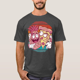 Camiseta Vintage Retro Sunset Funny Pineapple E Pizza Foo