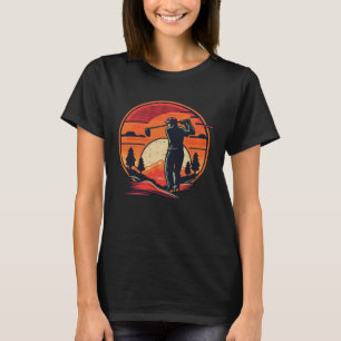 Camiseta Vintage Retro Sunset Golfing 1
