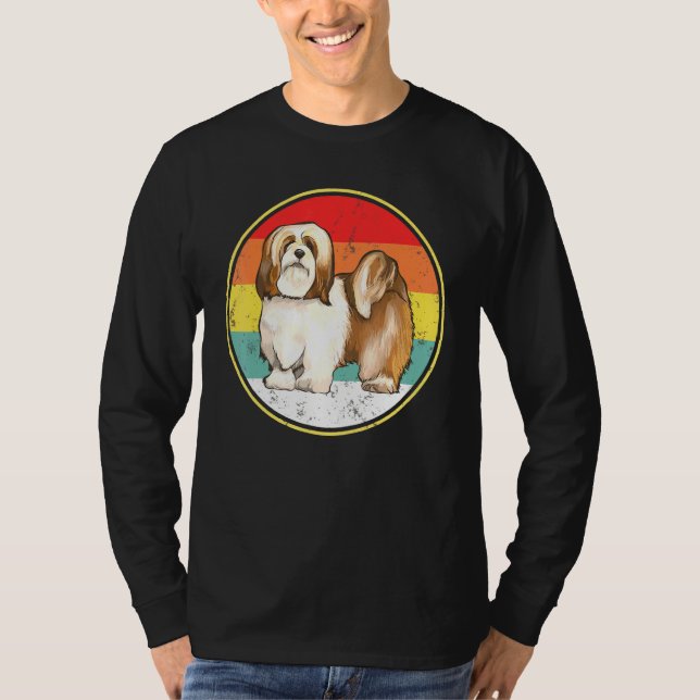 Camiseta Vintage Retro Sunset Lhasa Apsos (Frente)