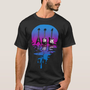 Camiseta Vintage Retro Sunset Rock n Roll Guitar