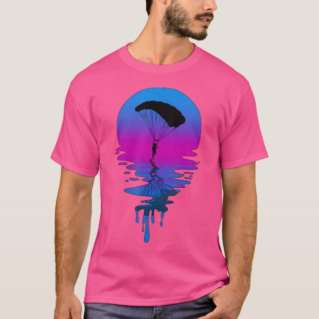 Camiseta Vintage Retro Sunset Skydiving (Frente)