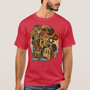 Camiseta Vintage retro sunset steampunk machine bunbit