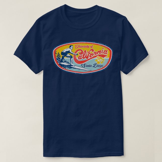 Camiseta Vintage Retro Surf Style Ucsd (Frente do Design)