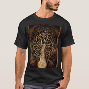 Camiseta Vintage Retro Tree of Life Guitar