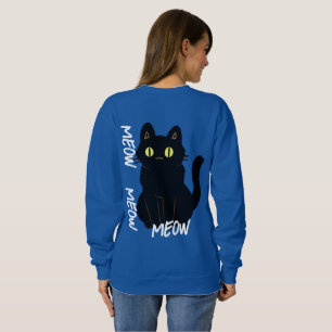 Camiseta vintage retro trendage black cat meow