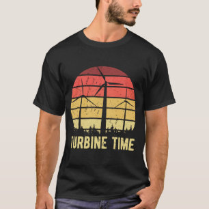 Camiseta Vintage Retro Turbine Tempo Vento Turbina Energia