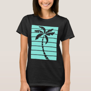 Camiseta Vintage Retro Turquoise Palm Tree Summer Beaches L