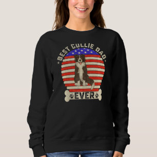 Camiseta Vintage Retro Usa Flag Best Border Collie Pai Nunc