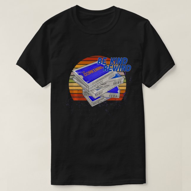 Camiseta Vintage Retro VHS Rewind Dorkening (Frente do Design)