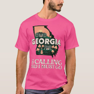 Camiseta Vintage Retro Viagem Slogan Georgia está chamando