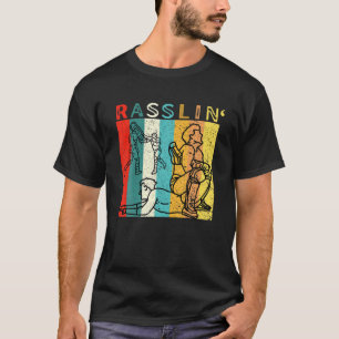 Camiseta Vintage Retro Vintage Rasslin' Ventilador de Luta 