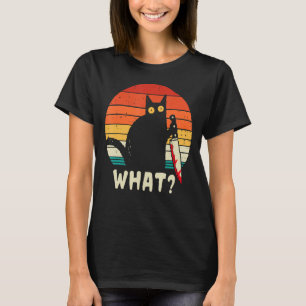 Camiseta Vintage Retro What Cat Cat Men Women Tee