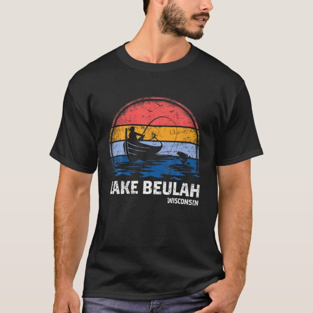 Camiseta Vintage Retro Wisconsin Beulah Lake Summer Fish (Frente)