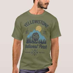 Camiseta Vintage Retro Yellowstone National Park Hiking