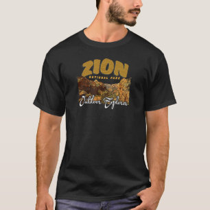 Camiseta Vintage Retro Zion National Park Férias Hiking D