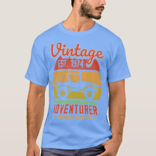 Camiseta Vintage RetroAdventurer Est 1974 Aniversário Gift