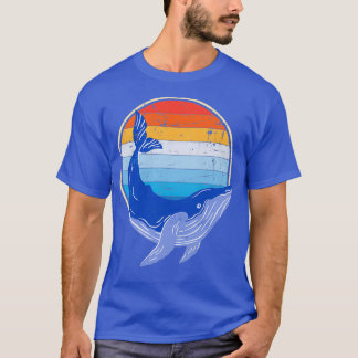 Camiseta Vintage retroativa de trevo de baleia azul