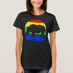 Camiseta Vintage Rhino Retro Rhino Animal Silhouette 60s 70