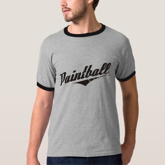 Camiseta Vintage Ringer Paintball (Frente)